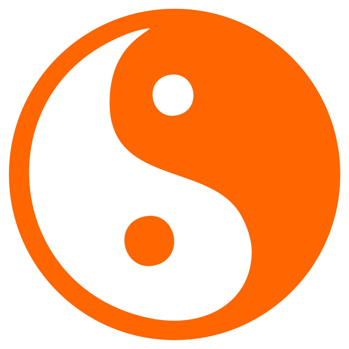 Sticker auto - Yin Yang - 15 x 15 cm - Portocaliu