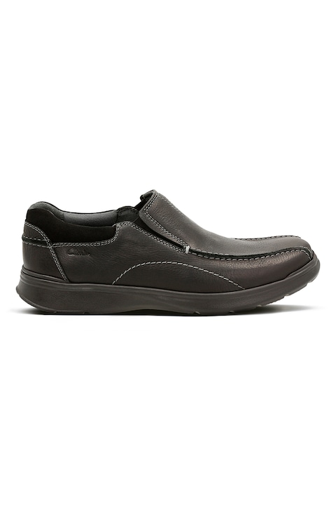 Clarks, Обувки Cotrell с кожа и велур, Черен