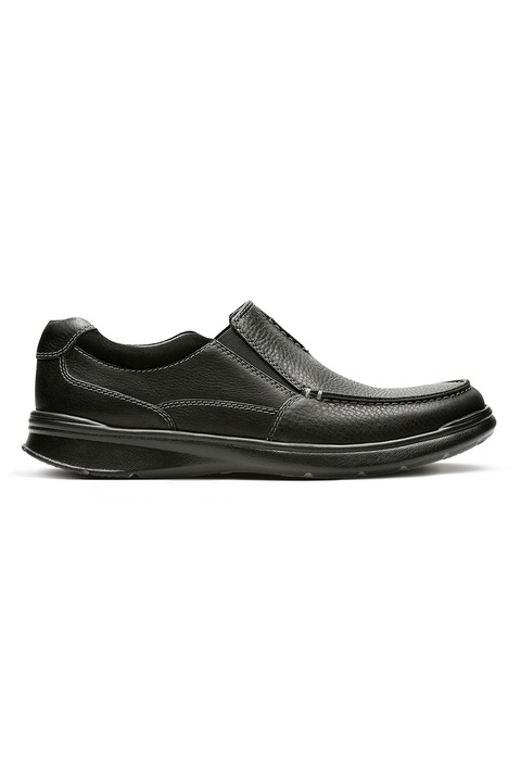 Clarks, Обувки Cotrell с кожа и велур, Черен