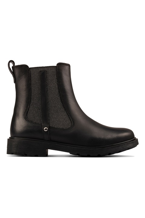 Clarks, Кожени боти Astrol с текстил, Черен