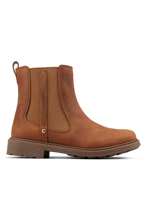 Clarks, Кожени боти Astrol с текстил, Кафяв