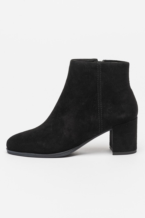 Clarks, Botine cu toc masiv Freva, Negru stins, 7