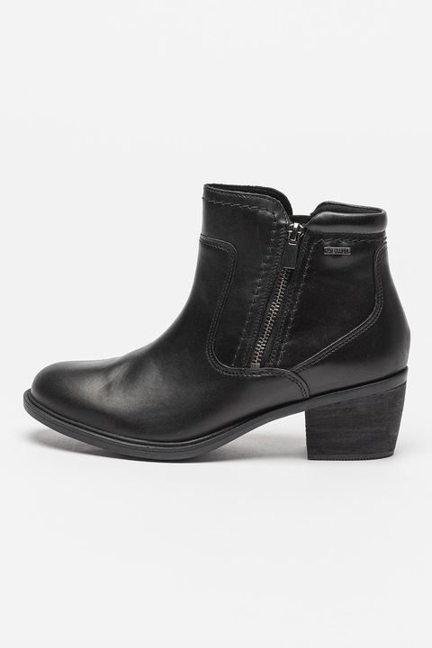 Clarks, Боти Neva от кожа с цип, Черен