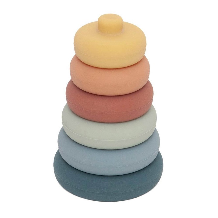Joc constructie copii, Petit Monkey, Silicon, 0 luni+, Multicolor