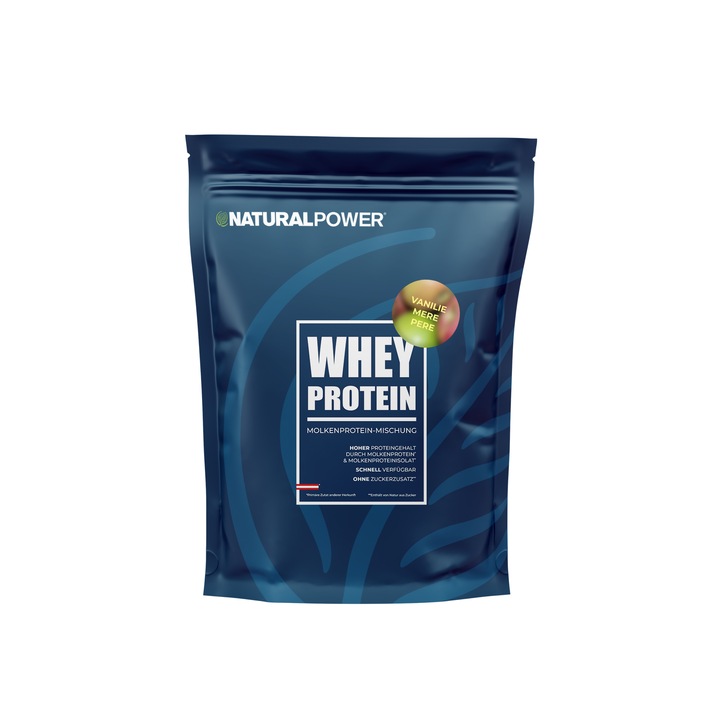 Proteina din zer, Natural Power, aroma de Vanilie-Mar-Para, 1kg