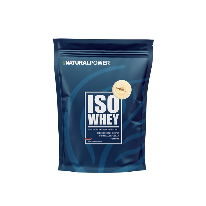 Izolat proteic din zer, Natural Power, vanilie, 500g