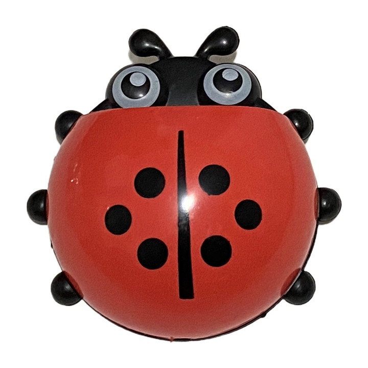 Suport pentru periute de dinti si pasta dinti, tip gargarita, rosie