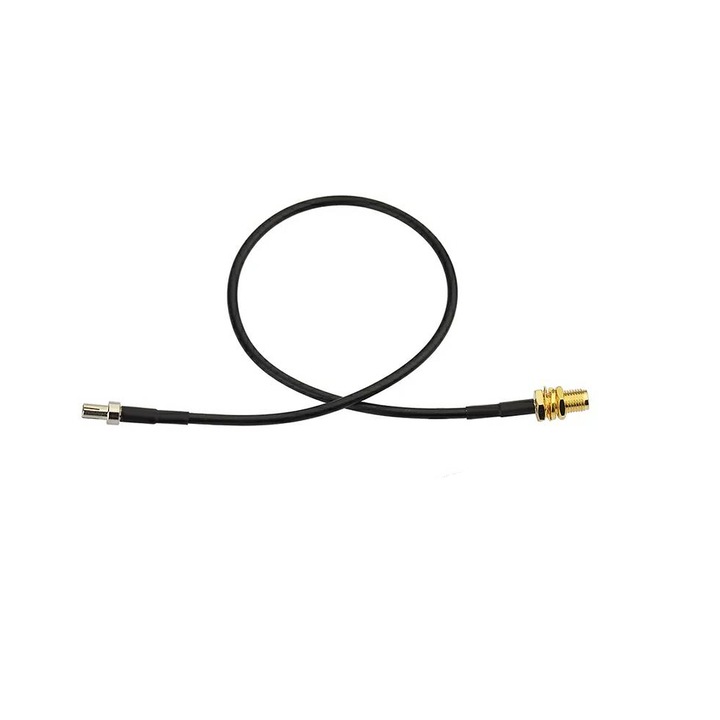 Cablu adaptor pentru modem, SMA mama la TS9, 15cm, Negru