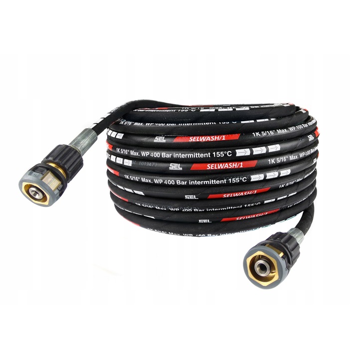 Маркуч за миене под налягане, DN8, 10 м, 400 бара, съвместим с Karcher HD/HDS, лесно заключване
