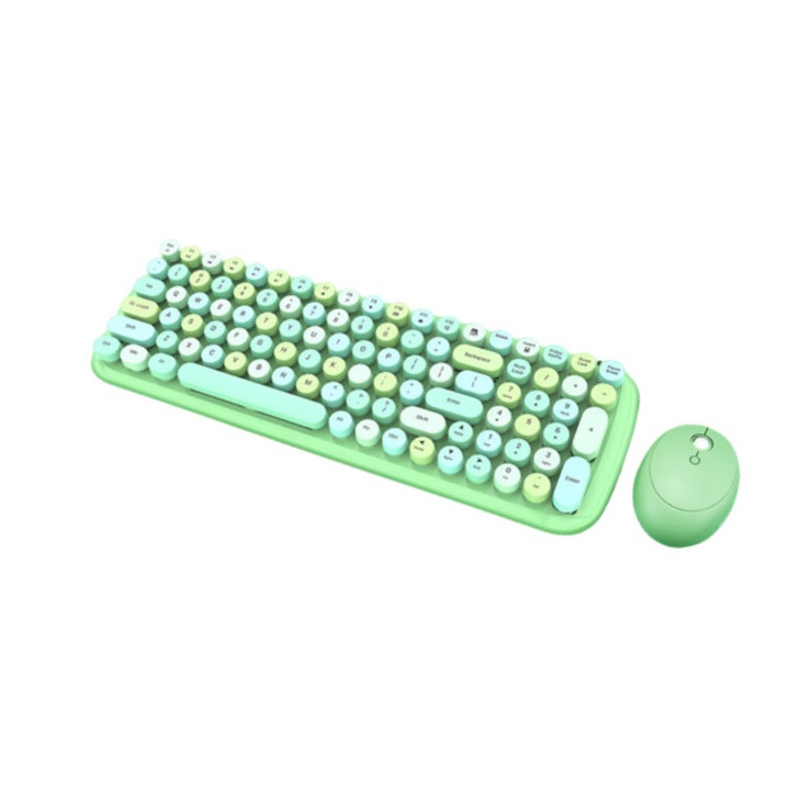 MOFII vezeték nélküli billentyűzet + egér, Candy, nemzetközi elrendezés, Zöld/multicolor