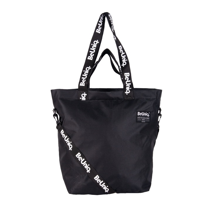 Дамска чанта за през рамо, PASO, полиестер, черно/бяло