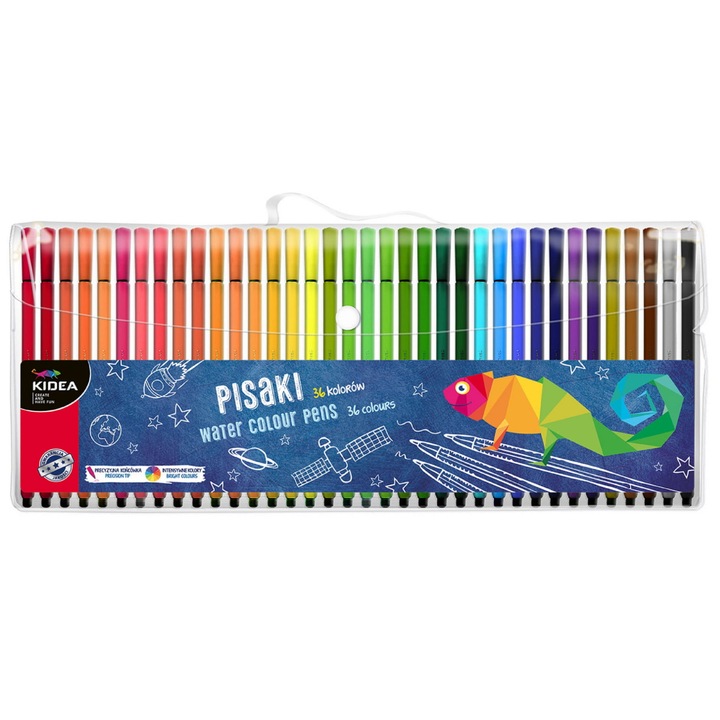 Комплект 36 маркера + книжка за оцветяване, Kidea, Multicolor