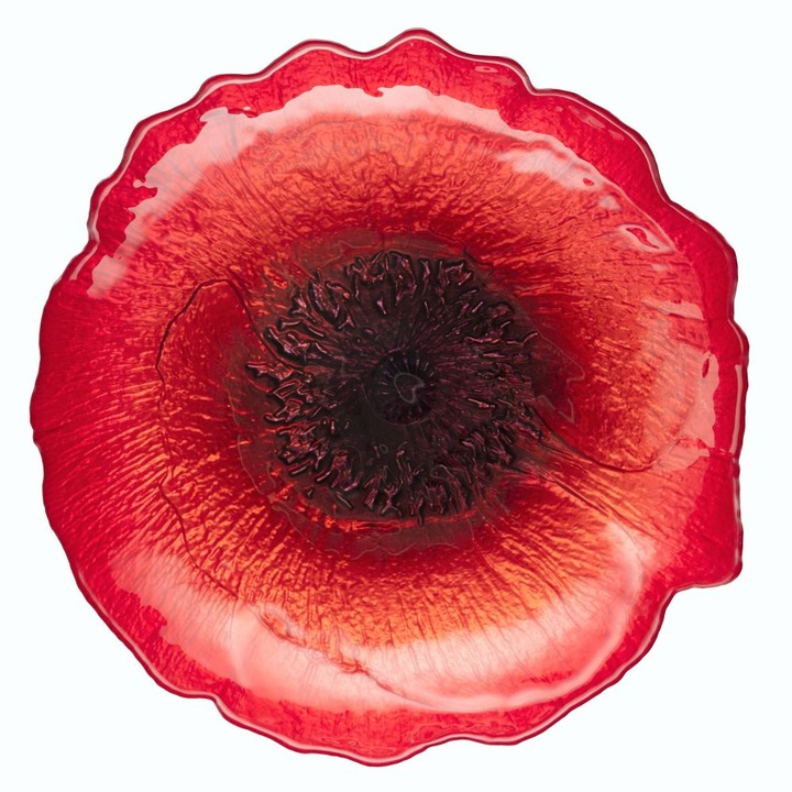 Купа MAK, Villa Italia, Стъкло, 30 см, Червено/Черно