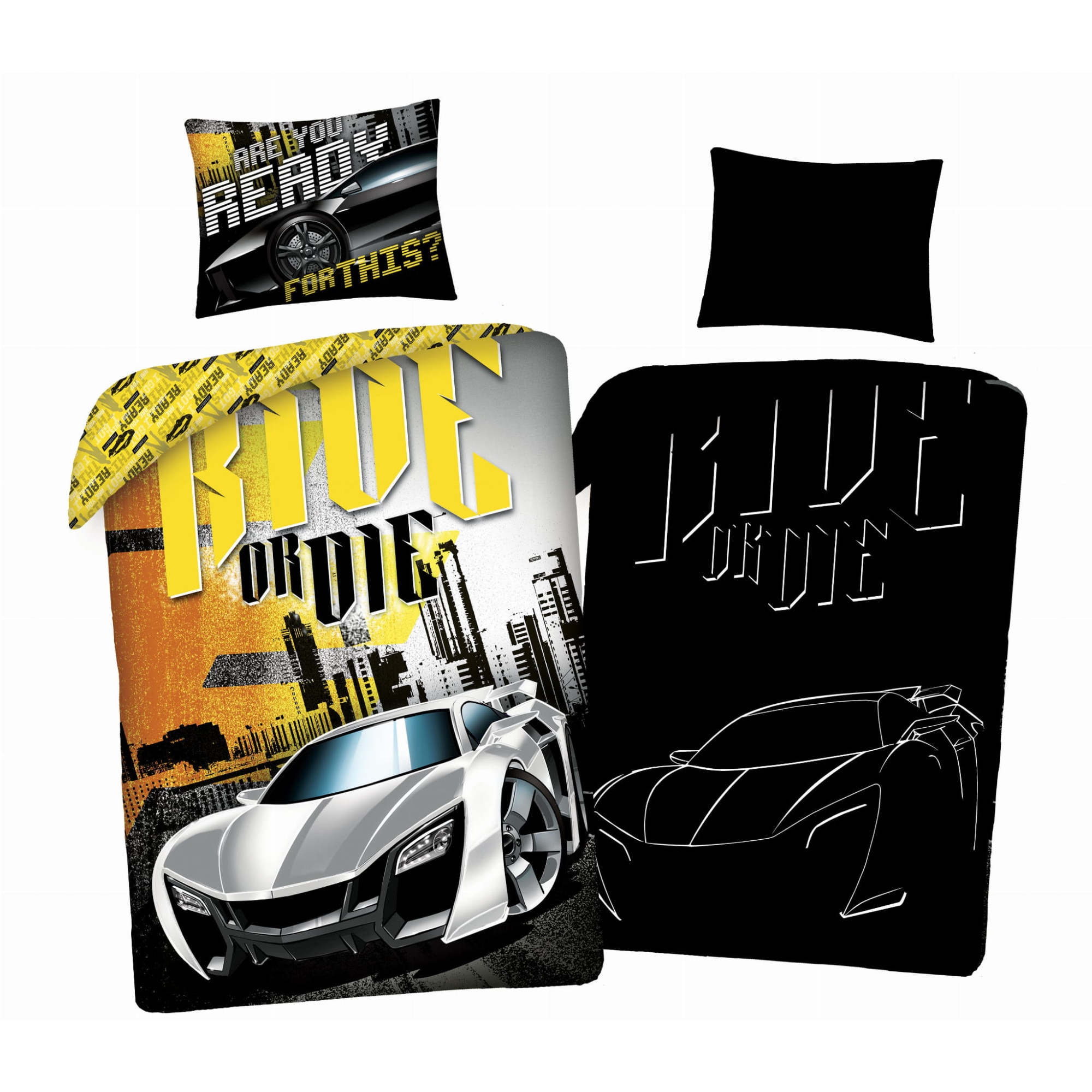 3D Voiture de sport Housse de Couette 140x200 cm Fast-Car-Furious Housse de  Couette 1