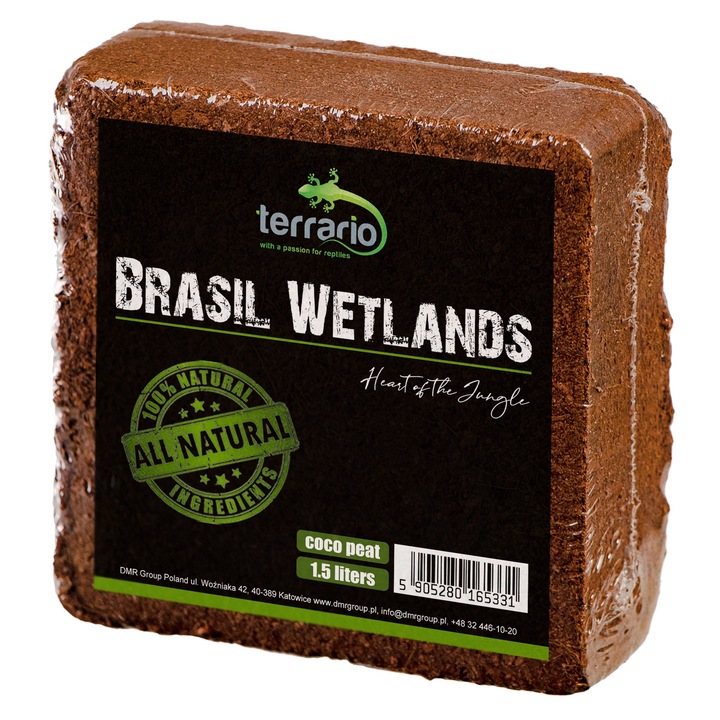 Terrario Brasil Wetlands kókuszrost szubsztrátum, Speciális pókoknak, rovaroknak, Növények számára alkalmas, Finom szubsztrátum, 1,5 literes kiszerelés
