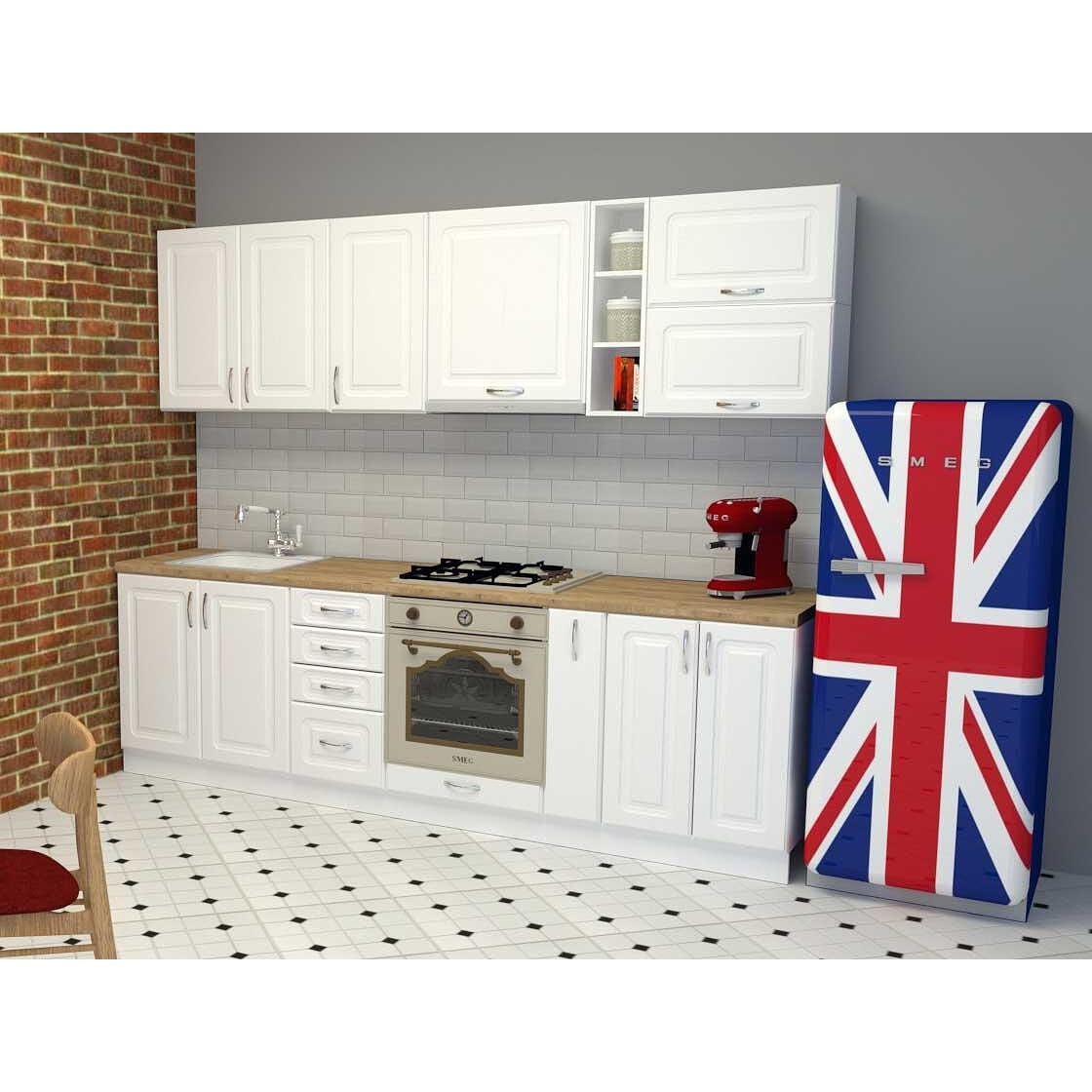 Usa decorativa, Sani Kvadric, 45 cm, Alb, MDF - eMAG.ro