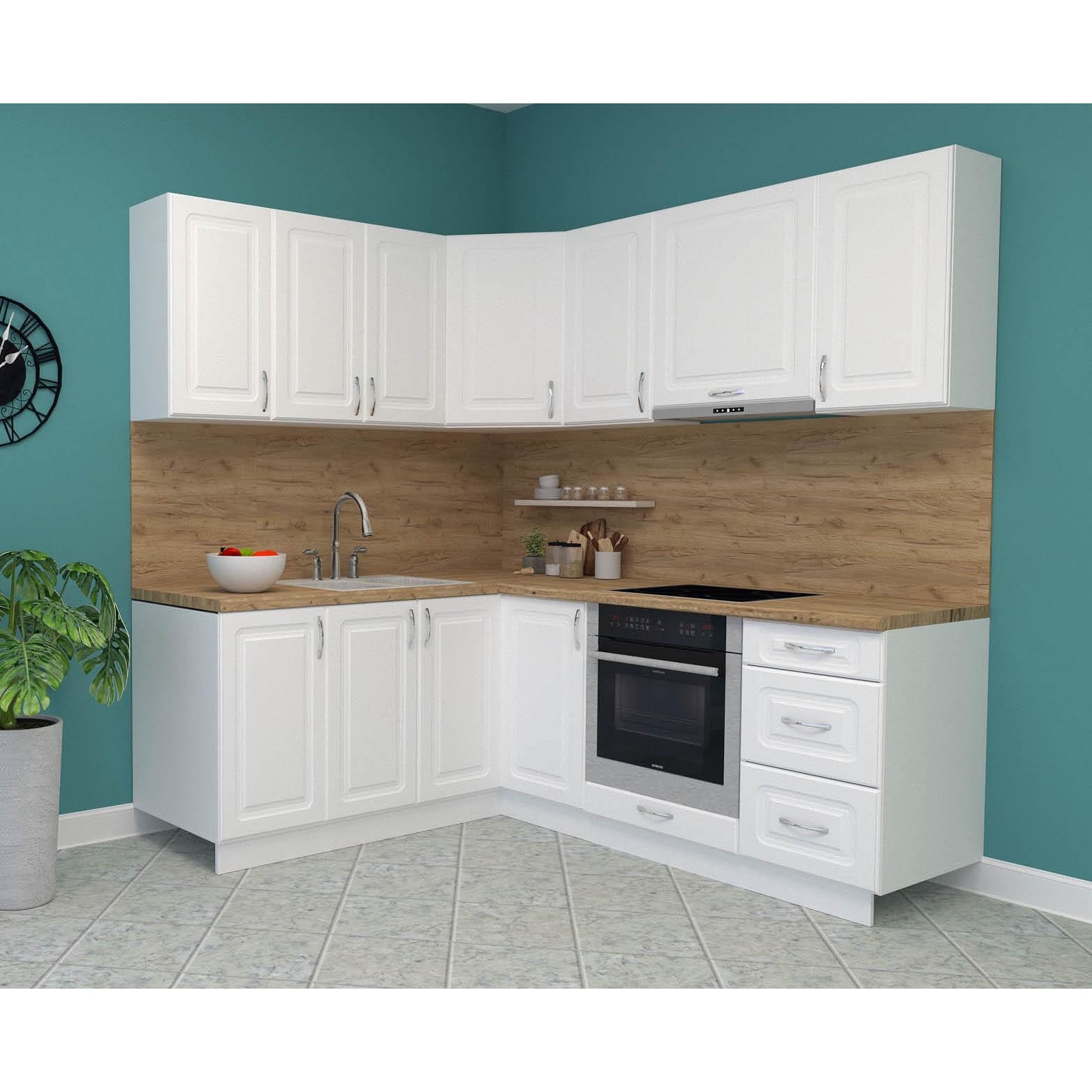 Usa decorativa, Sani Kvadric, 45 cm, Alb, MDF - eMAG.ro