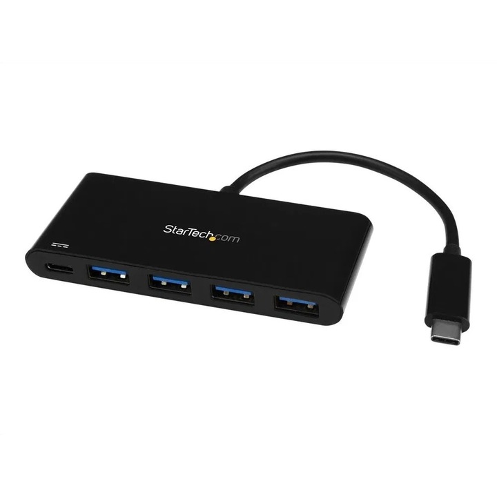 StarTech.com HB30C4AFPD hálózati csatlakozó USB 3.2 Gen 1 (3.1 Gen 1) Type-C 5000 Mbit/s Fekete (HB30C4AFPD)