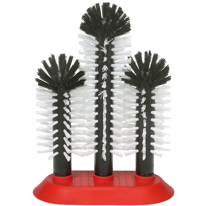 Perie de spalat sticla cu placa de aspirare 2 x 18cm si 1 x 25cm