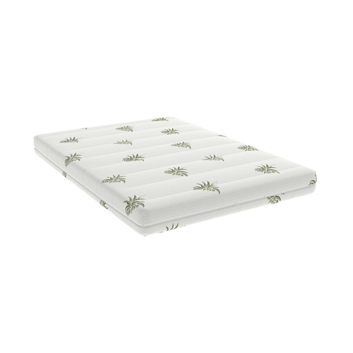 Матрак Somnart XXL Memory Aloe Vera, За хора с наднормено тегло, 90x200x25 см, С полиуретанова пяна с 3 см памет, Свалящ се калъф, Екстра твърдост