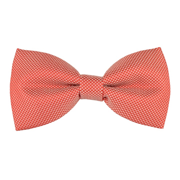 Klasszikus csokornyakkendő selymes megjelenéssel és finom textúrával, Newtone, PP07, Fényes lazac, 12 x 6 cm