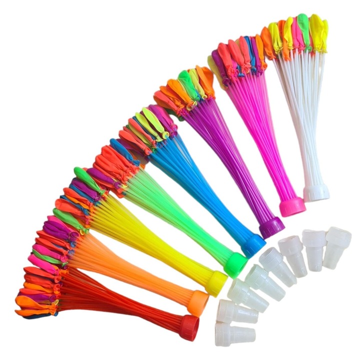 440 db-os színes vizes lufi készlet, gyorstöltő rendszerrel, adapterrel és önzárással