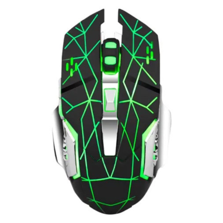 Mouse Gaming Weibo, Iluminare De Fundal RGB At Performance, Optic 7 D, Conexiune USB, 7 Butoane, comenzi de reglare DPI, Verde