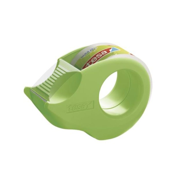 Banda adeziva Tesa transparenta, 19 mm x 10 m, cu Mini dispenser