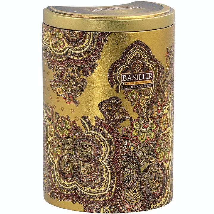 Ceai negru pur de Ceylon Golden Crescent colectia "Oriental", cutie metalica, 100 gr, Basilur Tea