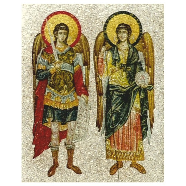 Icoana pe Coaja de Ou, Ecoart Movement, Sfintii Arhanghelii Mihail si Gavril, -n sfinti ocrotitori, vindecatori, protectori, patroni, aparatori si calauzitori