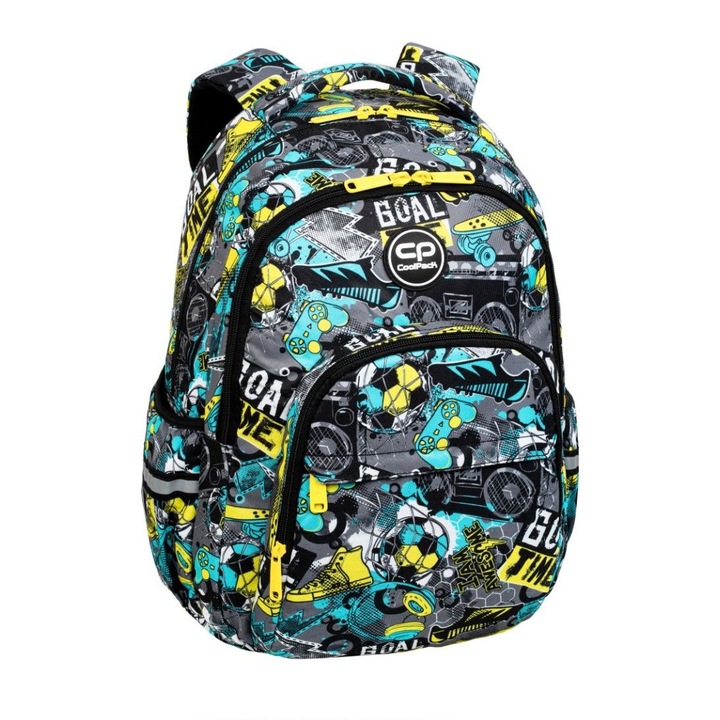 Ученическа раница CoolPack, Basic Plus, Goal time, 31x46x19, Многоцветен