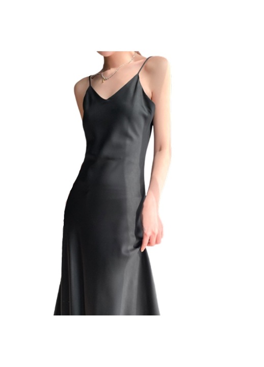 Rochie pentru femei, Bumbac/Poliester, Negru, Negru