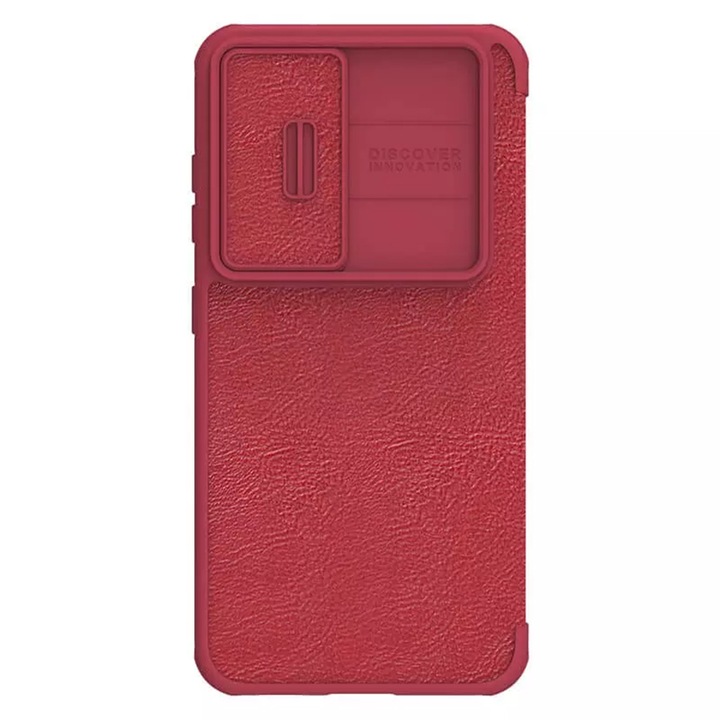 Защитен калъф за телефон Qin Leather Pro Case, съвместим със Samsung Galaxy S23 Plus, червен