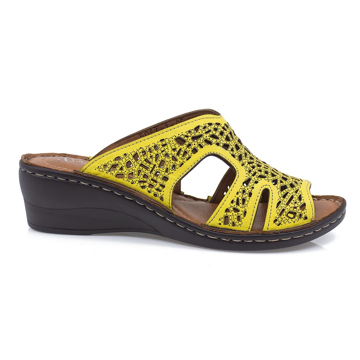 Дамски чехли, Anna Viotti, Ann-D5044-1, ежедневни, Жълт, 38