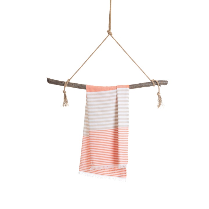 Кърпа Hello Towels, Bali, Памучна, Цвят Оранжево/ бежово, в подаръчна кутия