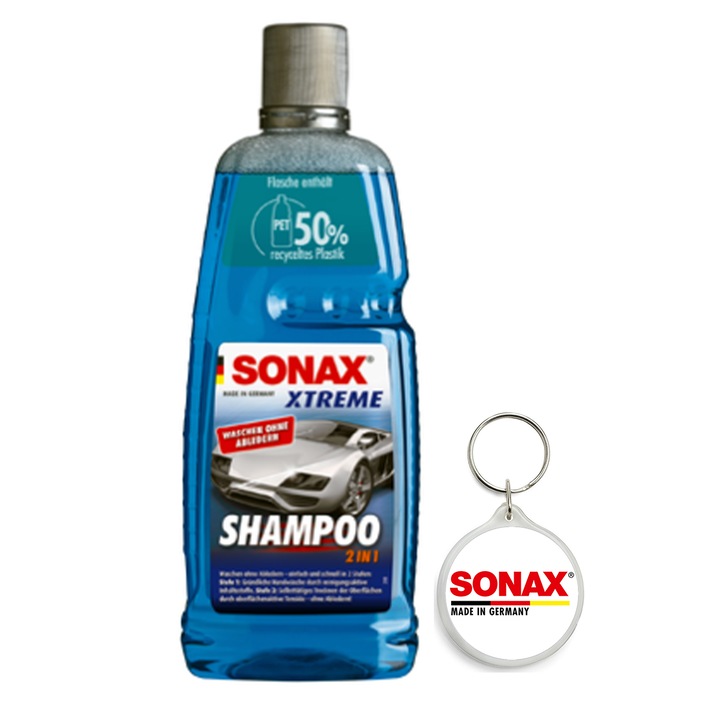 Set sampon spalare si uscare 2in1, Sonax 1000 ml cu breloc Sonax