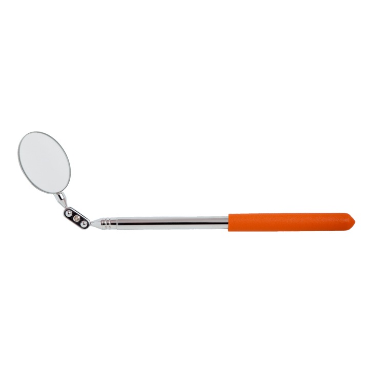 Oglinda cu brat telescopic pentru explorare si gasire obiecte in locuri inguste, lungime maxima brat 60 cm, Portocaliu