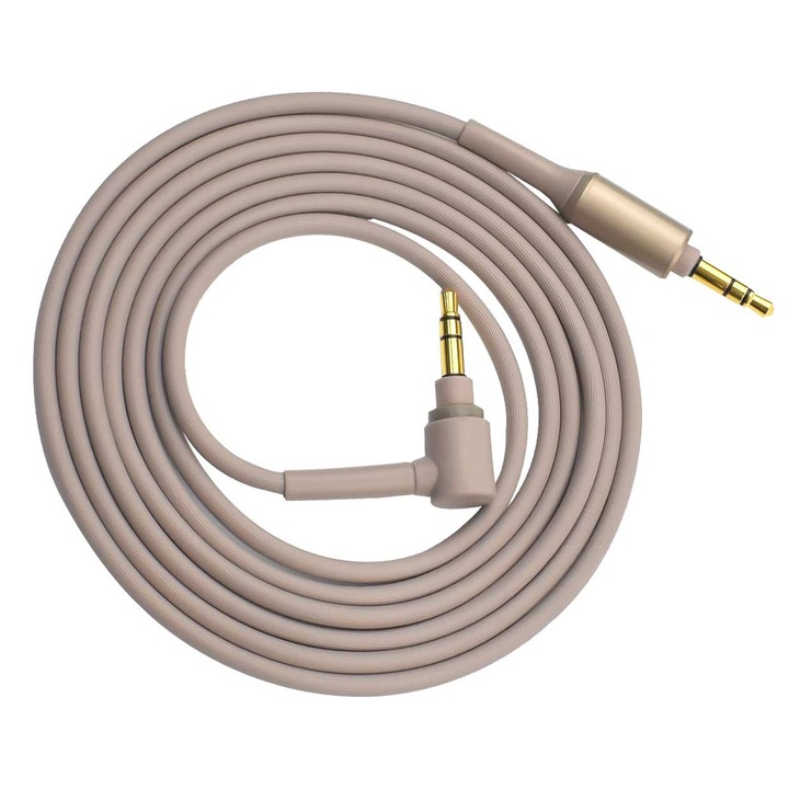 1.50m PadForce аудио кабел за слушалки Sony WH-1000XM3, WH-1000XM4, WH-1000XM5, WH-1000XM2, MDR-1000X - бежови