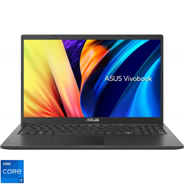 Laptop ASUS Vivobook 15 cu procesor Intel® Core™ i7-1165G7 pana la 4.70 GHz, 15.6", Full HD, IPS, 16GB, 1TB SSD, Intel Iris Xᵉ Graphics, No OS, Indie Black