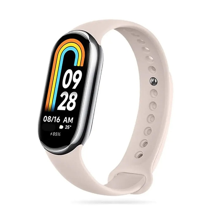 Curea silicon Tech-Protect Icon compatibila cu Xiaomi Mi Band 8 / 8 NFC Beige
