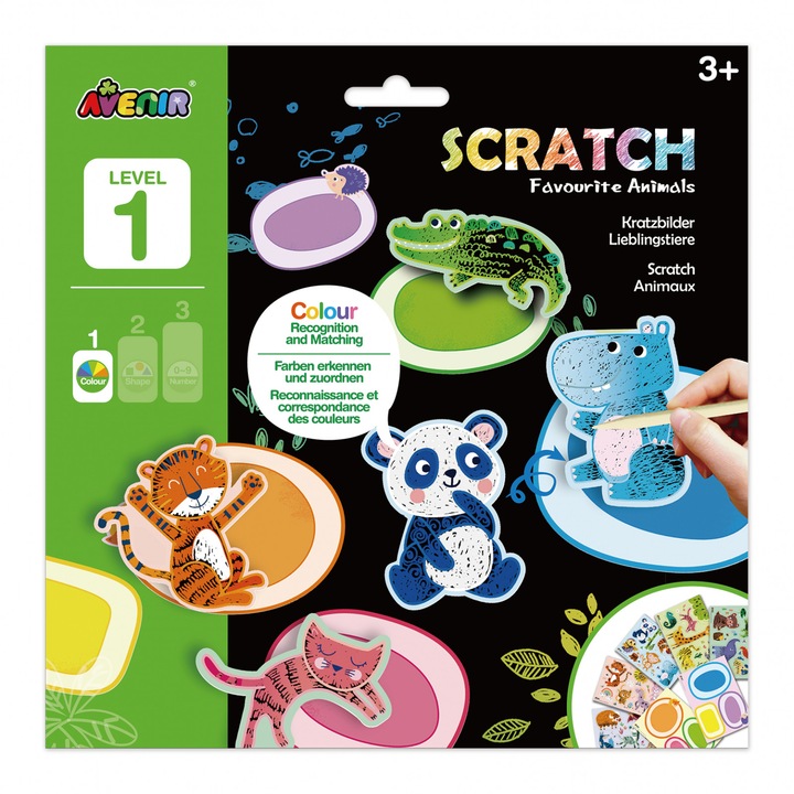 Scratching készlet - Kedvenc állatok 1. szint, Avenir, 3 év+