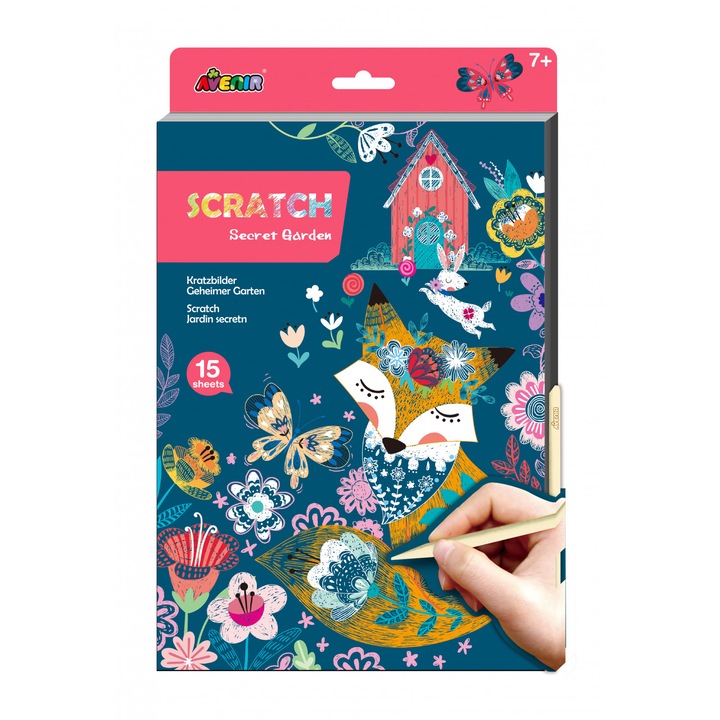 Комплект за стъргане А4 - Secret Garden, Avenir, 7 години +