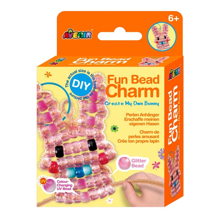 Set creativ cu margele distractive - Pandantiv Iepuras, Avenir, 6 ani +