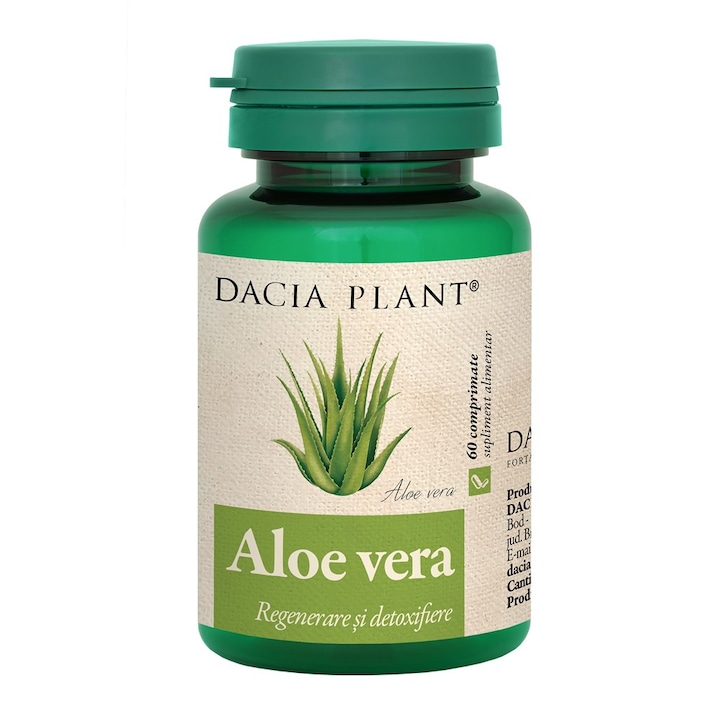 Set 2 x Aloe Vera pentru Detoxifierea si Regenerarea Organismului, 60 Comprimate, Dacia Plant