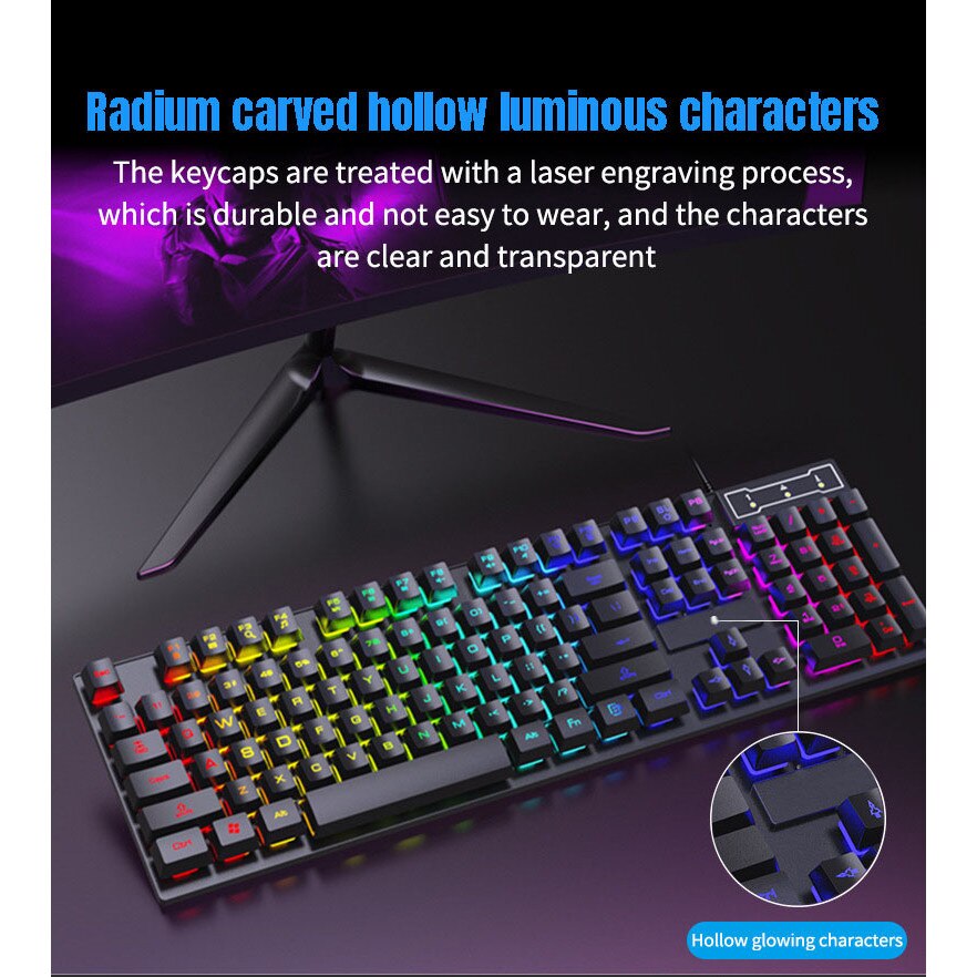 Kit Tastiera E Mouse Gaming Wireless XINGMENG K680 - RGB Meccanica, Ricaricabile