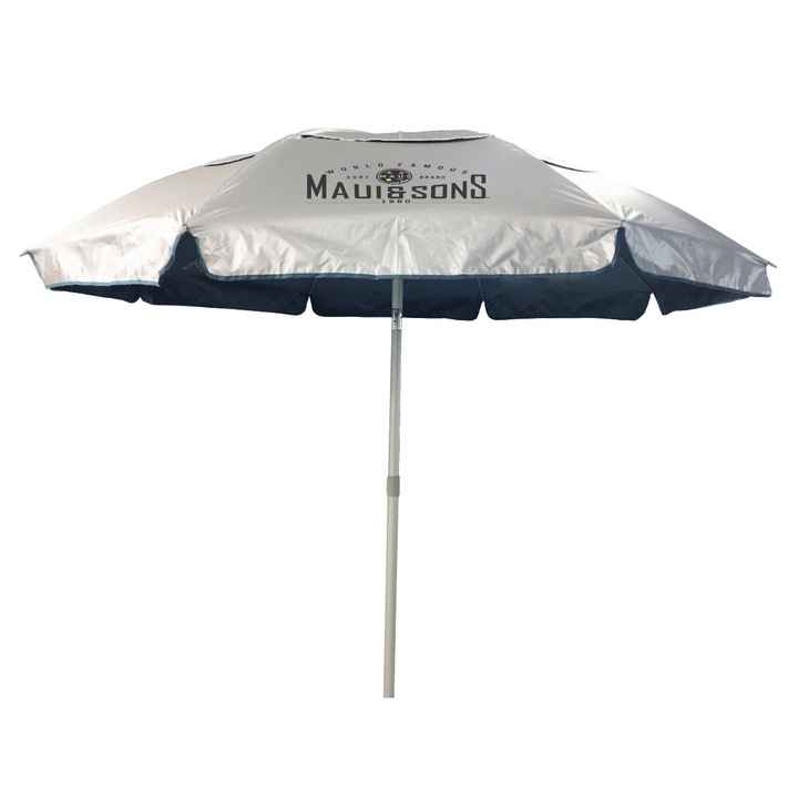 Maui&Sons XL strandernyő 220 cm, UPF50+ védelem, összecsukható, huzattal, szürke, 220