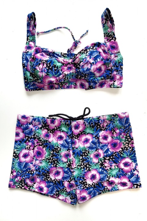 Бански голям размер, със слип, бюстие, многоцветен, Amira, L