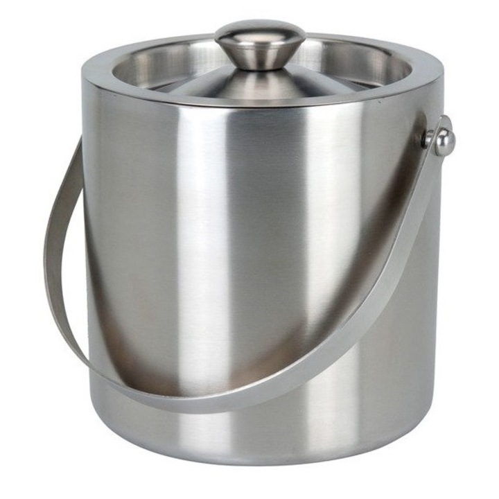 RAKI duplafalú rozsdamentes acél tál jégkockákhoz tetővel D15xh16cm 2,1l