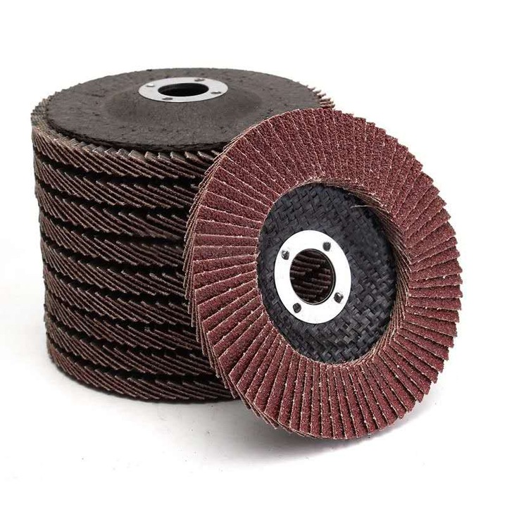 Disc lamelar de slefuit cu granulatie P100, GIDA-CRIS GC160 cu diametrul de 125 x 22.2 mm pentru polizor unghiular