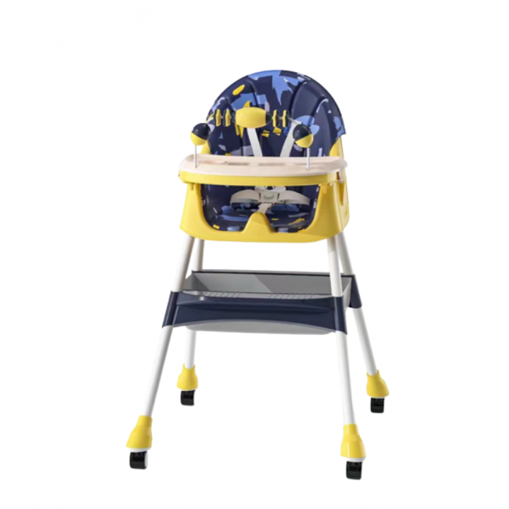 Scaun de masa, reglabil, pentru bebe, multifunctional si ultrapliabil, 3 in 1, albastru